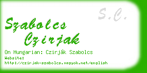 szabolcs czirjak business card