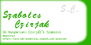 szabolcs czirjak business card